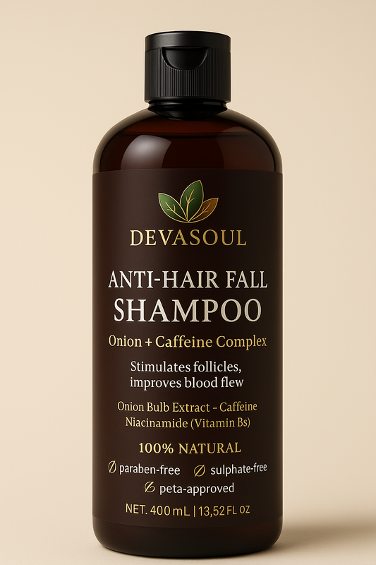 Devasoul Anti-Hair Fall Shampoo | Onion + Caffeine Complex | Boost Hair Growth & Reduce Breakage | 400mL
