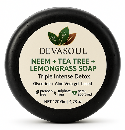 Neem + Tea Tree + Lemongrass Detox Soap | Devasoul Antibacterial Glycerin Bar