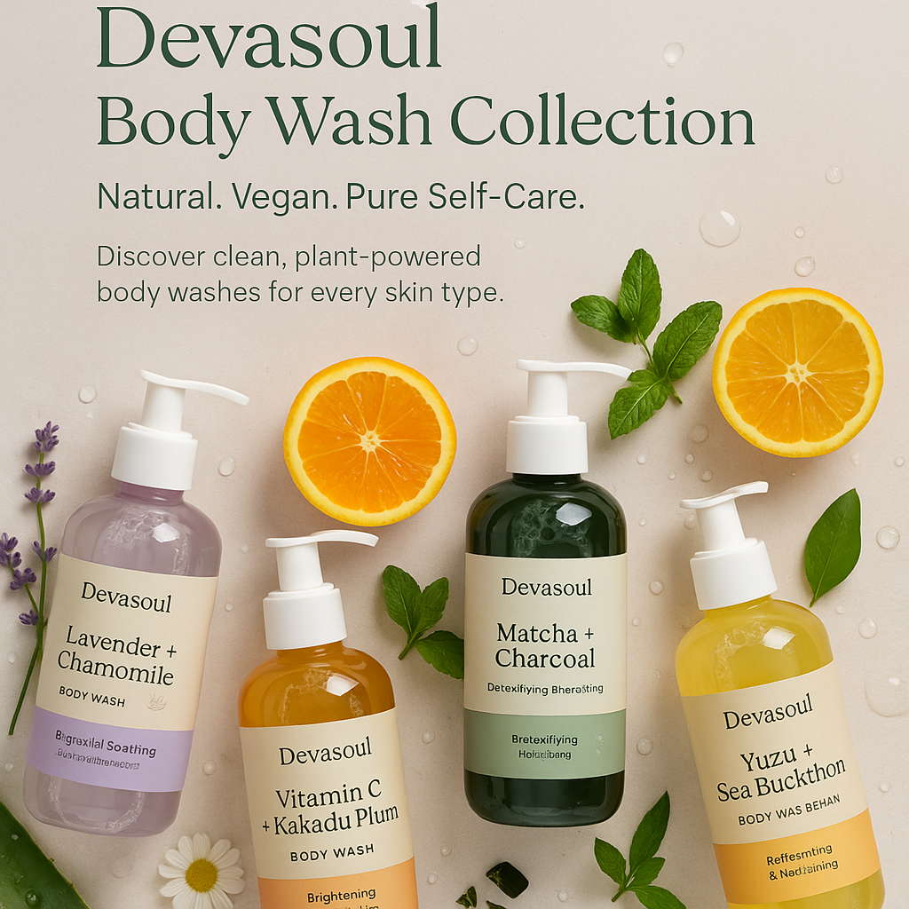 Devasoul Natural Body Wash Collection – Herbal Cleansers for All Skin Types