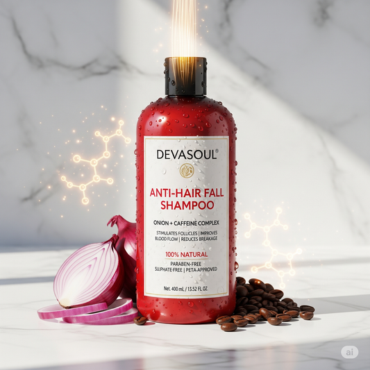Devasoul Anti-Hair Fall Shampoo | Onion + Caffeine Complex | Boost Hair Growth & Reduce Breakage | 400mL