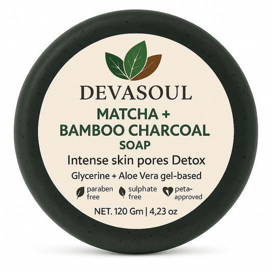 Matcha + Bamboo Charcoal Detox Soap | Devasoul Natural Skincare