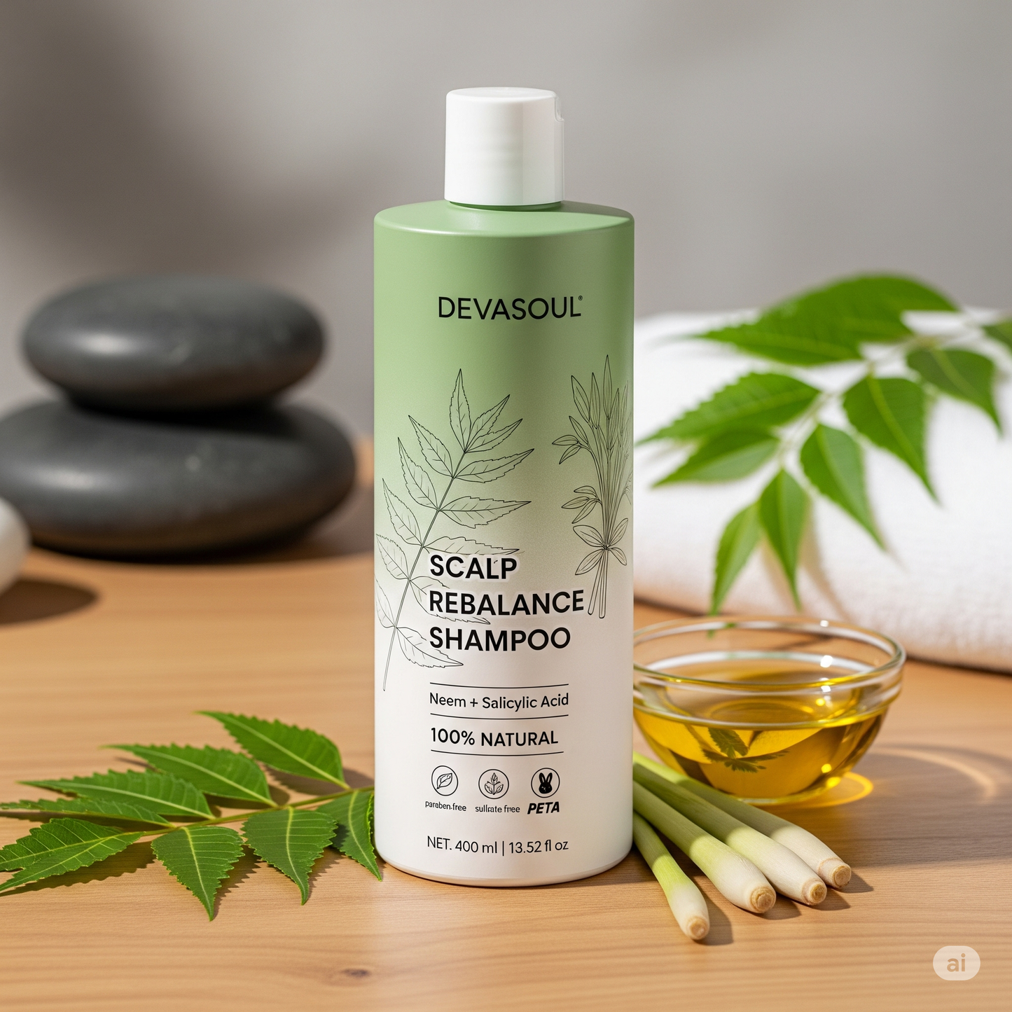 Scalp Rebalance Shampoo – Neem + Salicylic Acid | Devasoul® Clean Haircare